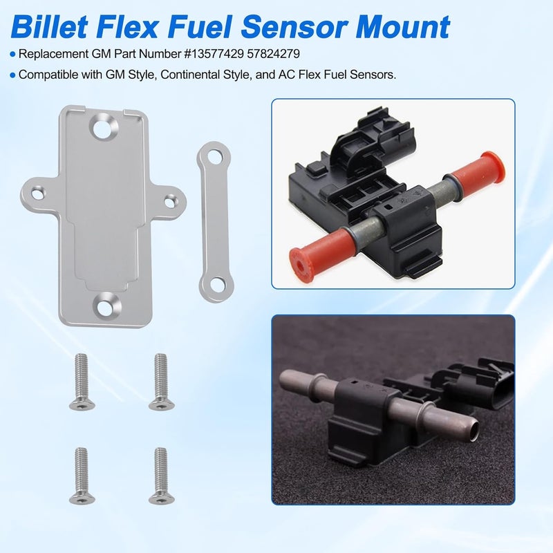 Vilapow Billet Flex Fuel Sensor Mount for GM Flex Fuel Sensor Bracket 13577429 57824279 E85 Sensors Aluminum Mount with Screws - Image 3